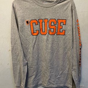 syracuse university t shirt Champion Small Long Sleeve Grey ‘cuse